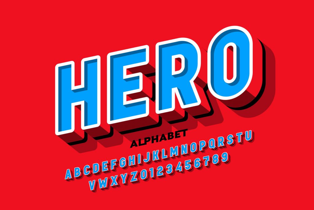 Alfabet fontu hero